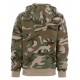 Hoodie med lynlås Woodland camouflage